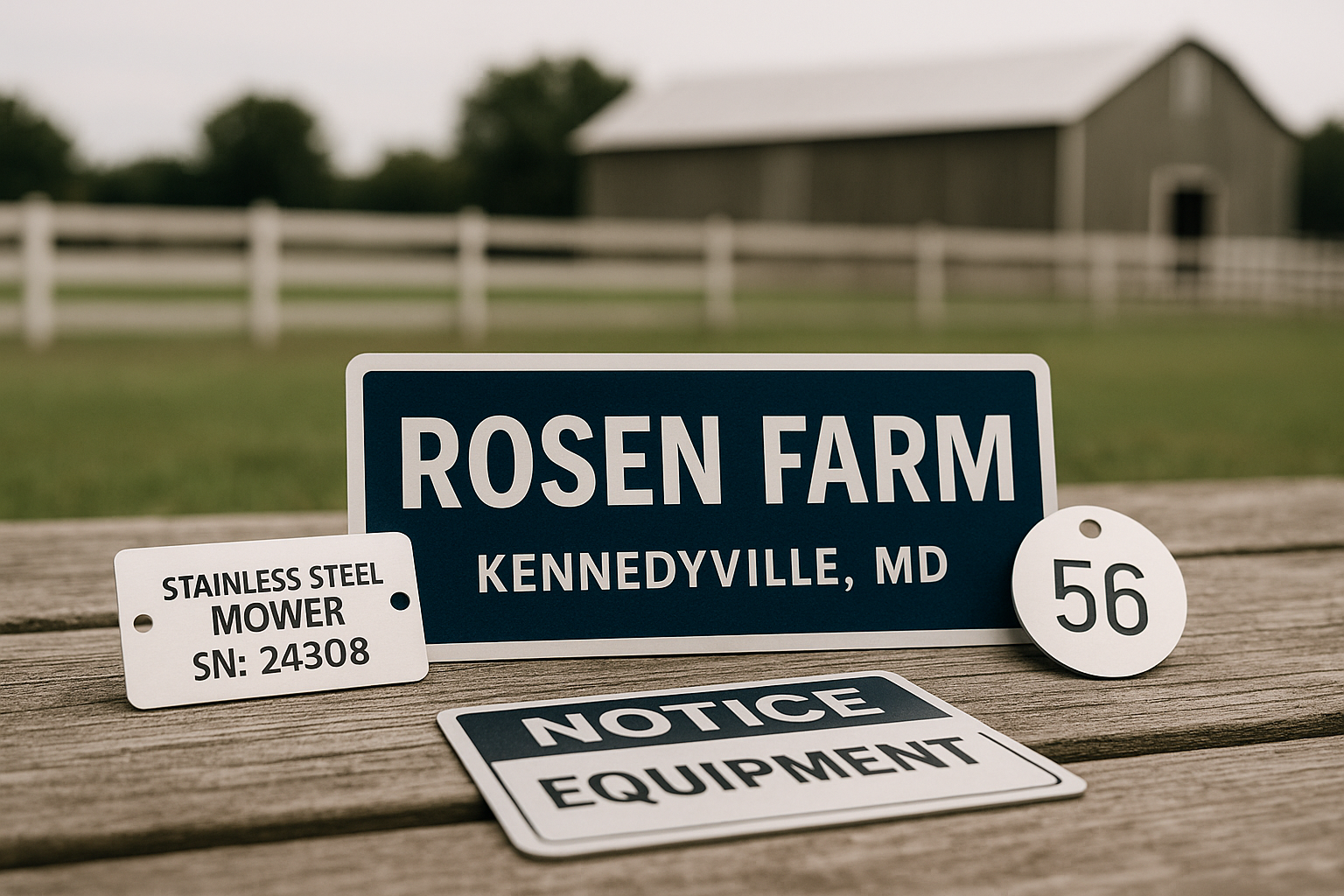 Agriculture equipment identification and asset tracking laser engraved Hagerstown MD