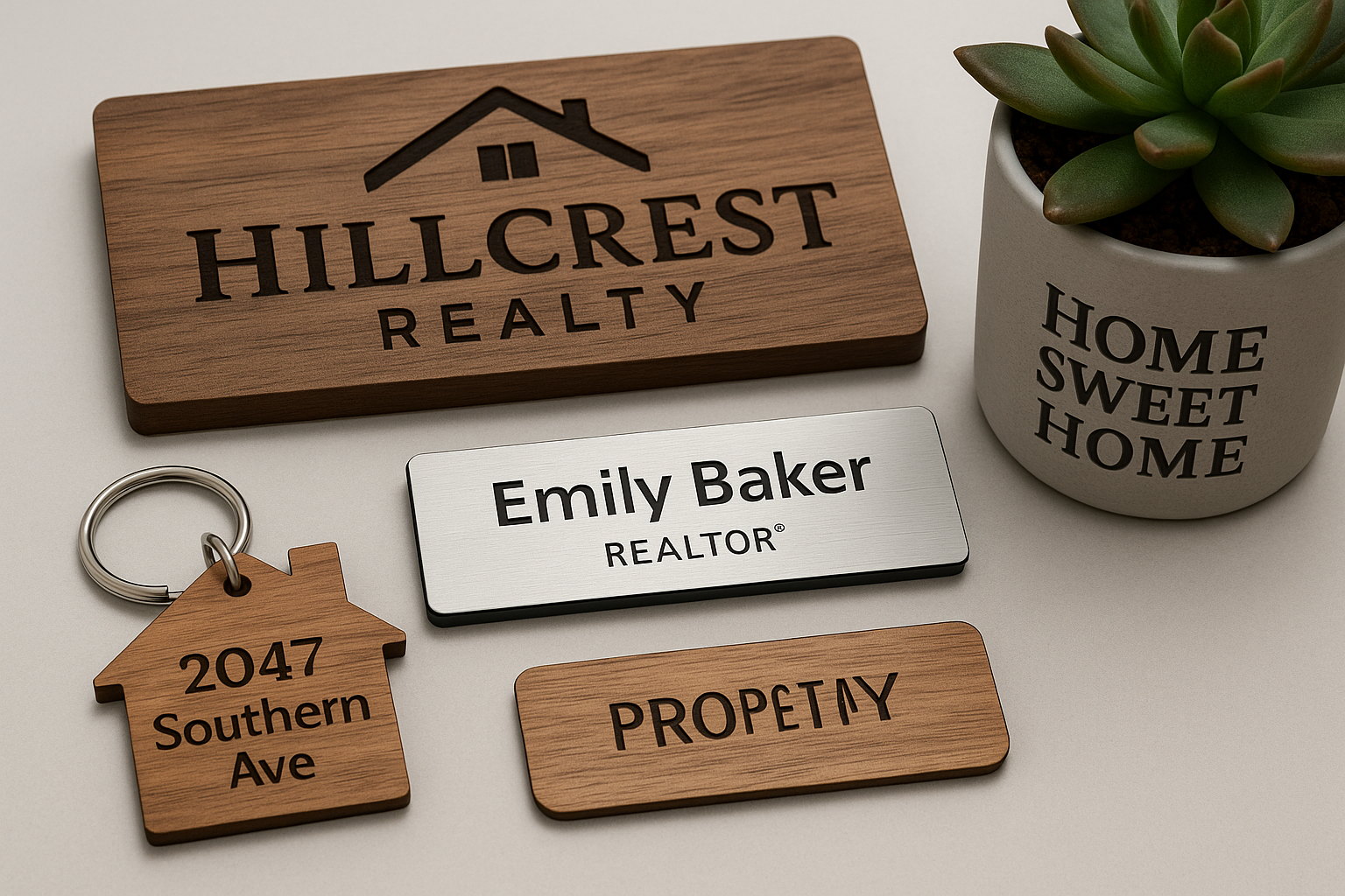 Professional real estate branding and office signage laser engraved Hagerstown MD