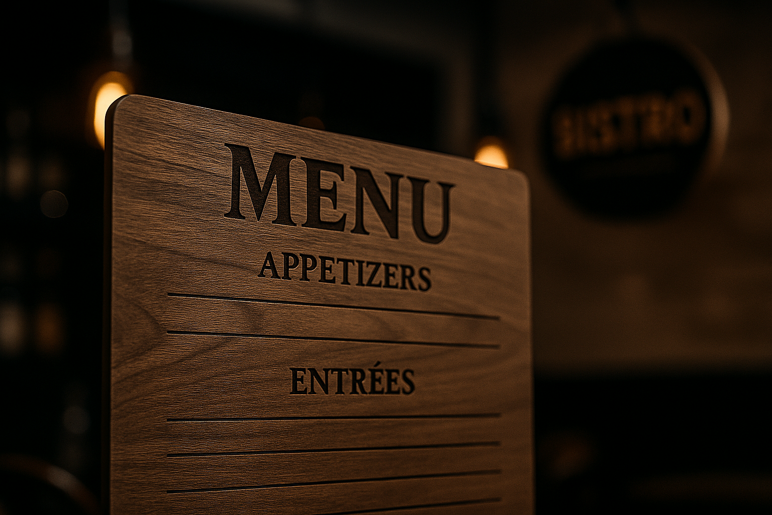 Restaurant menu boards and food service displays laser engraved Maryland